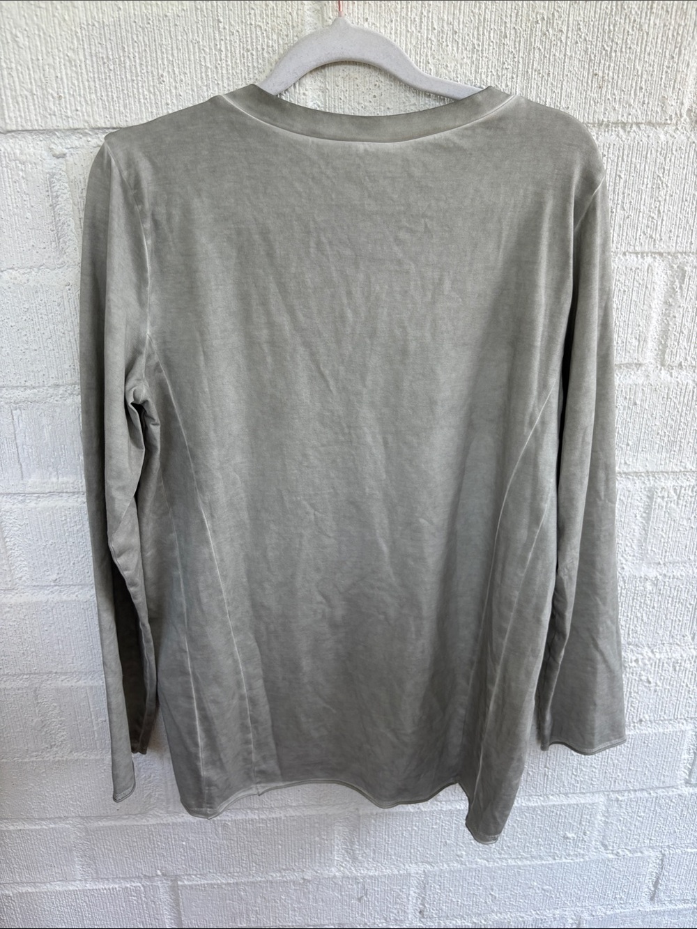 Luukaa Abstract Stretch Gray Long Sleeve Tee sz 10 - Picture 5 of 5